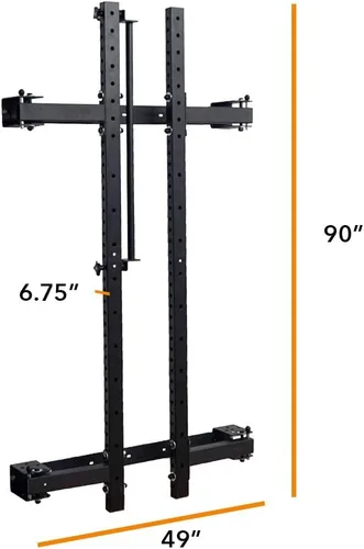 Vista 8 de PRx Performance Soporte plegable para sentadillas de pared, barra de dominadas ajustable resistente, equipo de gimnasio en casa que ahorra espacio