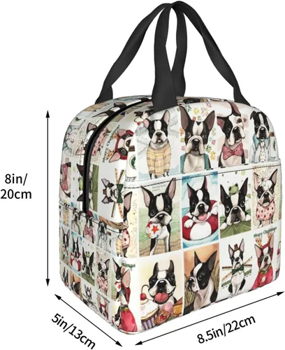 Vista 3 de Boston Terrier - Lonchera reutilizable, a prueba de fugas, aislada, portátil, sin BPA