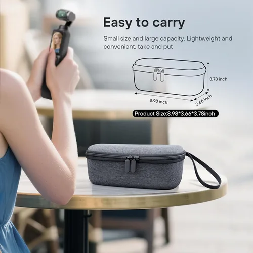 Vista 7 de STARTRC PHOTO Estuche de transporte de doble capa para DJI Osmo Pocket 3/para Xtra Muse, bolsa de almacenamiento dura portátil ligera con correa