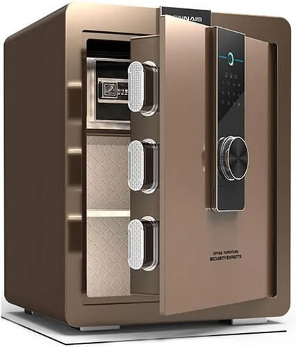 Vista 8 de Caja fuerte pequeña con llave/caja fuerte de alta seguridad/cerradura de acero segura/oficina en casa caja de almacenamiento para dinero