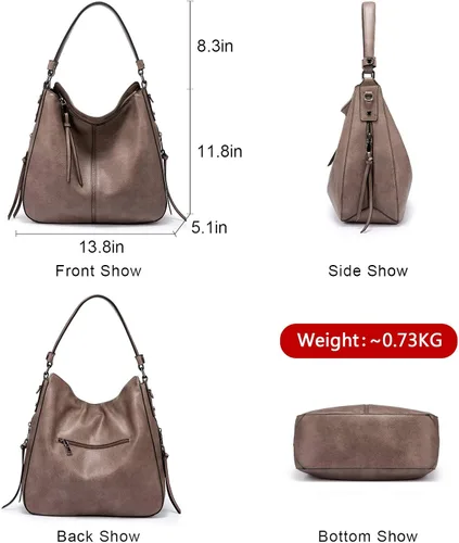 Vista 3 de Realer Hobo Handbags Bags Purses for Women Leather Purses and Handbags Pocketbooks Large Crossbody Shoulder Tote Bags