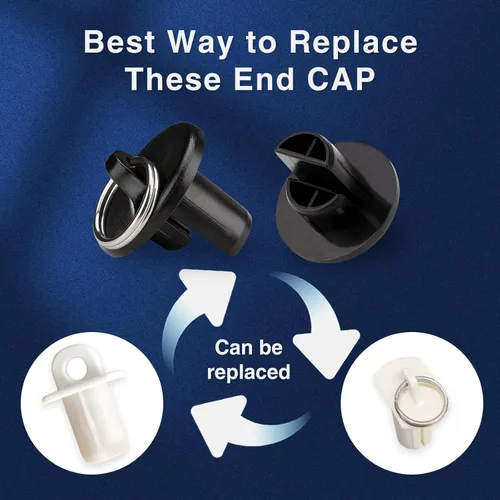 Vista 6 de Tapa de extremo con anillo, resistente a la intemperie, para persianas enrollables Coolaroo, para exteriores, persianas enrollables (negro, 1 par)