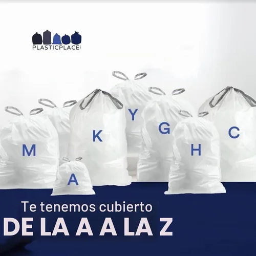 Vista 5 de Plasticplace Bolsas de basura de ajuste personalizado, compatibles con simplehuman Code N (50 unidades) forros de basura blancos con cordón de 12-13