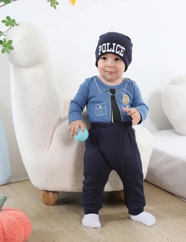 Vista 3 de Conjunto de ropa adorable para bebé, 3 piezas, de algodón, para recién nacidos, 12 meses