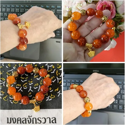 Vista 3 de Heavens Tvcz - Pulsera de ágata con escamas de dragón de buena suerte para mujeres tailandesas buena suerte joyería energética de 0551in dijes