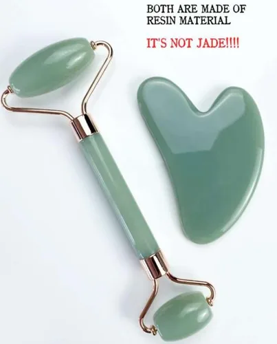 Vista 3 de Juego de 1 rodillo de resina y Gua Sha, masajeador facial de resina antienvejecimiento y herramienta Guasha para cara, ojos, cuello, herramientas