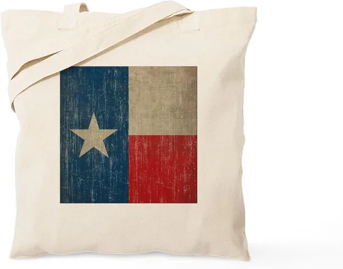Vista 24 de CafePress Bolsa de mano de la bandera de Texas, bolsa de lona natural, bolsa de compras reutilizable
