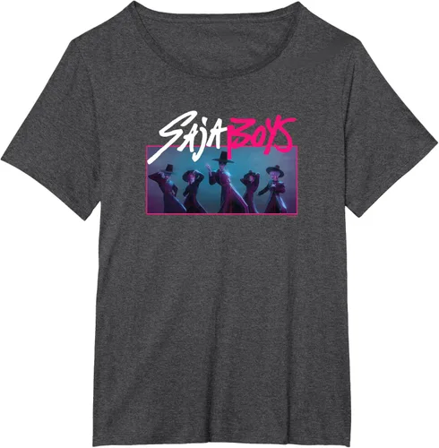 Vista 26 de Camiseta Oficial de KPop Demon Hunters Saja para Niños Negro