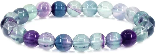 Vista 43 de Amandastone Pulsera elástica de cuentas redondas de 0.315 in con piedras preciosas naturales de 7 pulgadas