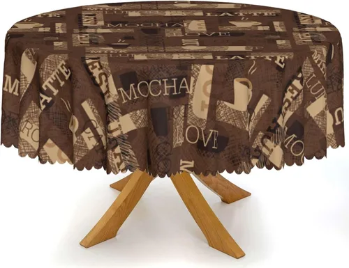 Vista 12 de Mantel redondo con temática de otoño, 48 pulgadas, tela impermeable, decorativa, reutilizable, lavable, a prueba de derrames, resistente a