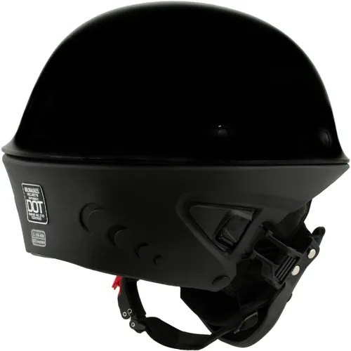 Vista 6 de Milwaukee Helmets MPH9831DOT Rascal - Casco de motocicleta 2 en 1 de cara abierta 3/4, negro brillante, para hombres y mujeres, talla S