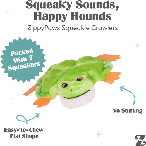 Vista 3 de ZippyPaws Squeakie Crawler - Juguete para perros sin relleno para mantenerlos ocupados, para perros pequeños, medianos y grandes, juguete chirriante