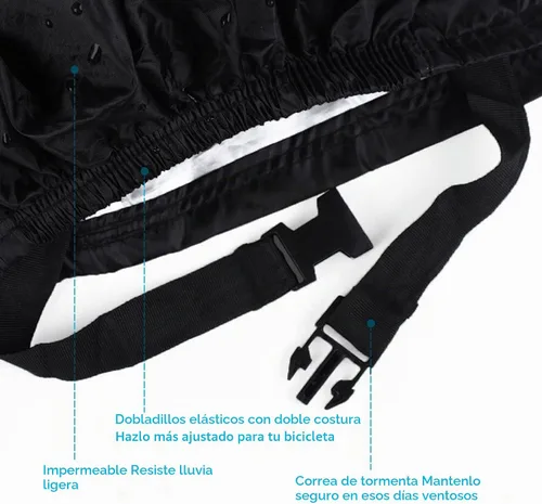 Vista 5 de Funda para bicicleta para 1, 2 o 3 bicicletas, funda impermeable para bicicleta, fundas de almacenamiento al aire libre para bicicleta XL XXL 420D