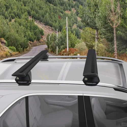 Vista 9 de COWVIE Barras transversales de aluminio de 47 pulgadas para rieles laterales elevados, barras de carga ajustables con cerraduras con llave, soporta