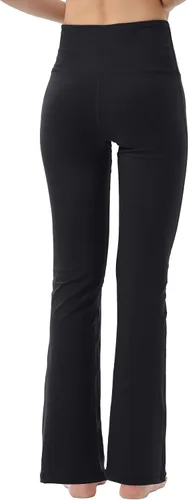 Vista 3 de Keolorn Pantalones de yoga con corte de bota para mujer, pantalones de entrenamiento de cintura alta para mujer, control de abdomen, pantalones