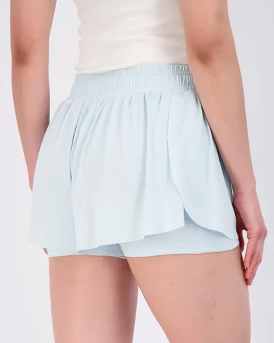 Vista 3 de Paquete de 4 pantalones cortos para correr para mujer, con volantes, para gimnasio, yoga, entrenamiento, verano (disponible en tallas extragrandes)
