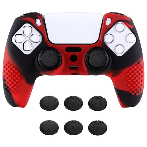 Vista 11 de eXtremeRate PlayVital Aqua Green 3D Studded Edition Anti-Slip Silicone Cover Skin for ps5 Controller, Soft Rubber Case for PS5 Wireless Controller