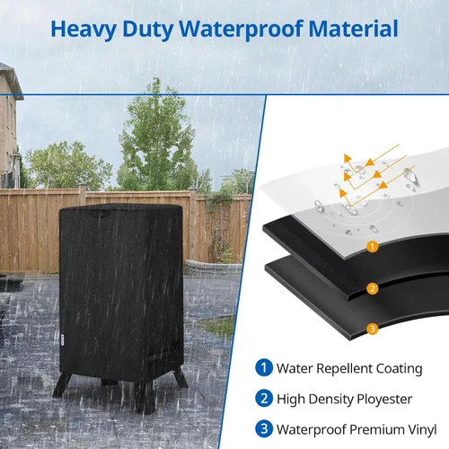 Vista 4 de SunPatio Funda para ahumador eléctrico de 30 pulgadas, cubierta vertical cuadrada impermeable resistente para ahumador, cubierta digital