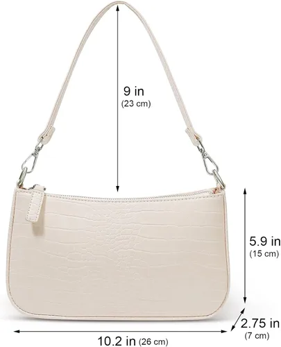 Vista 5 de NIUEIMEE ZHOU Bolso de hombro pequeño con 2 correas extraíbles para mujer