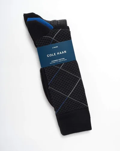 Vista 2 de Cole Haan Men's Dress Socks - Patterned Crew Socks (3 Pack)