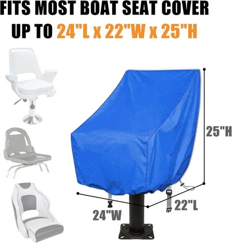 Vista 2 de Kintaki Funda para Asiento de Barco, Funda para asiento de silla de capitán de barco impermeable 600D, Resistente Sin Decoloración Funda de Asiento
