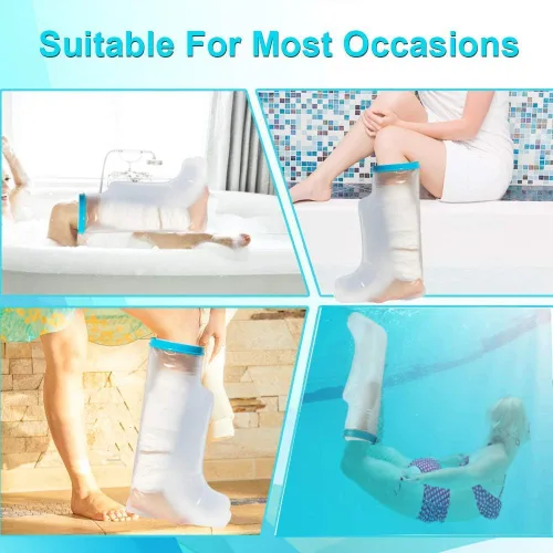 Vista 3 de Funda fundida para patas de ducha adultas, protector impermeable para pies, bolsa de fundición reutilizable para botas de ducha para yeso