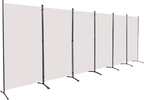 Vista 16 de Divisor de habitación de 6 pies, separador de habitación con ruedas con bloqueo, (base de metal gruesa), separadores de habitación, pantallas