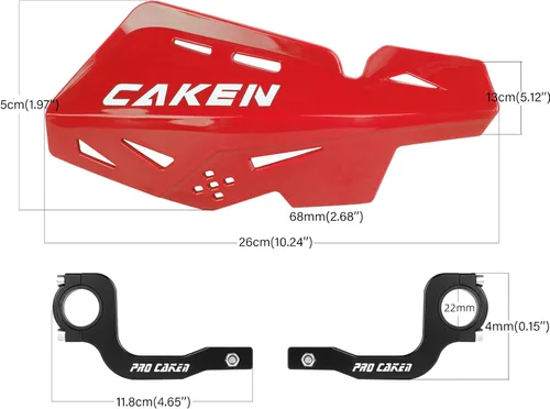 Vista 2 de Protectores de mano universales para barra de 7/8" 22mm 1 1/8 Rojo