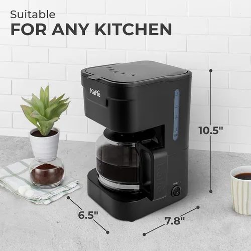 Vista 11 de Kaffe - Cafetera (25 onzas / 25.4 fl oz), función de mantener el calor, lavable y lavable, filtro de cesta extraíble, compatible con filtros de Negro