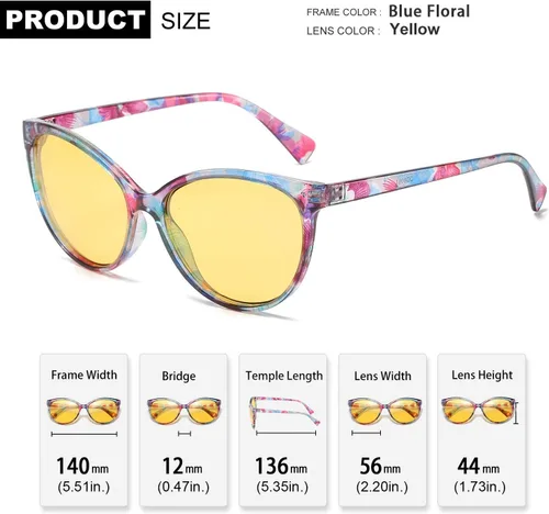 Vista 6 de TJUTR Paquetes de lentes de conducción nocturna para mujer, lentes amarillas polarizadas HD que reducen el deslumbramiento, seguridad nocturna
