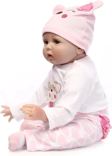 Vista 2 de Muñecas Reborn Ropa de bebé, trajes rosas para muñecas Reborn de 20 a 22 pulgadas, conjuntos de ropa de bebé