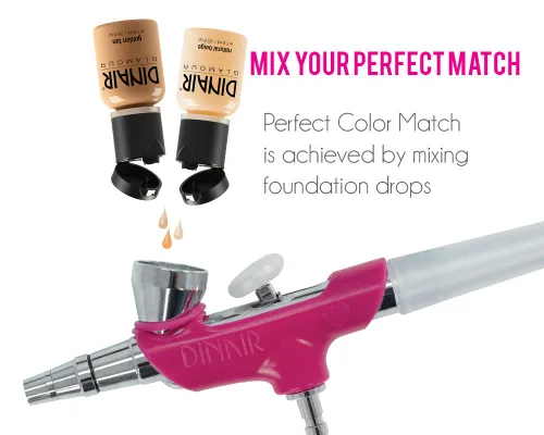 Vista 4 de Dinair Base de maquillaje con aerógrafo Marrón oscuro GLAMOUR: Natural, Cobertura ligera, Mate 1/4oz