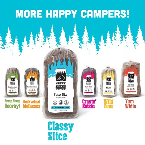 Vista 9 de Happy Campers Classy Slice Pan sin gluten, orgánico, sin OMG, vegano, pan de 16.2 onzas (paquete de 2)