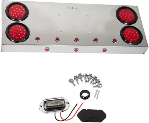 Vista 9 de Mytee Products Barra de Luz de Gancho de Tapa de Barro Cargada con Resorte de Acero Inoxidable de 30" con Recortes de Luz Redondos – Espaciado