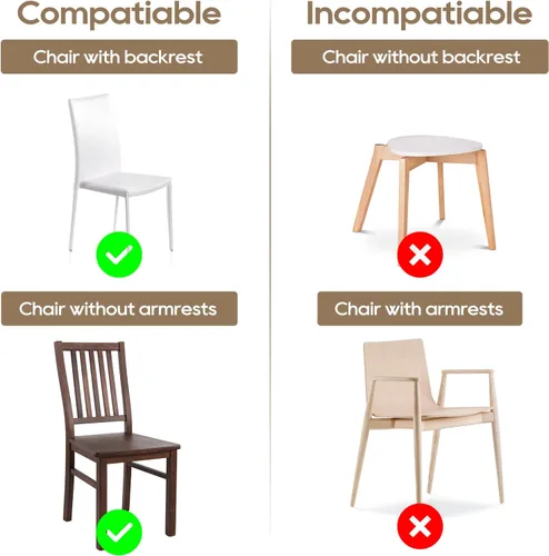 Vista 7 de Paquete de 4 fundas de plástico para sillas de comedor con respaldos, protector de asiento impermeable de PVC transparente para 21 x 19 pulgadas