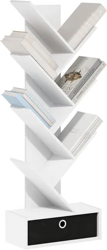 Vista 44 de Furinno LUDER - Estantería de libros, estantería moderna de 2 niveles, estantería abierta de 9 x 16 x 21, para sala de estar, dormitorio, oficina