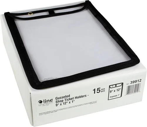 Vista 3 de C-Line, soportes cosidos para boletos de tienda de alta capacidad, con refuerzo y cierre con solapa, lados transparentes, 9 x 12 x 1 pulgadas