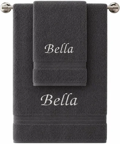 Vista 11 de Liberty21 Juego de toallas de baño y manos personalizadas con monogramas. Toallas bordadas personalizadas. El juego incluye 1 toalla de baño y 1