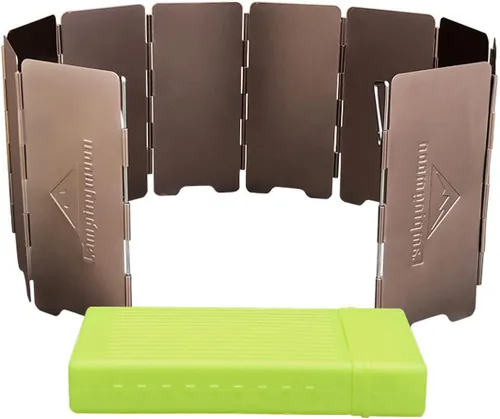 Vista 10 de Campingmoon - Estufa de campamento con 10 placas de aleación de aluminio plegable para estufa de campamento, bloqueador de viento para estufa de gas