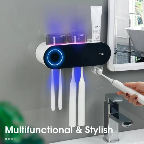 Vista 3 de iHave Portacepillos de dientes para baños, desinfectante y soporte para cepillos de dientes UV, accesorios de baño inteligentes para el hogar, 2