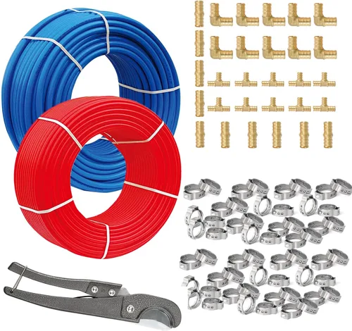 Vista 7 de Tubo PEX-B, 1/2 "2 x100FT Longitud PEX Tubos de Tubería con Cortador de Tubos