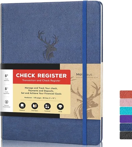 Vista 17 de Libro de Registro de Cheques Molekaus para Libreta de Cheques Personal o Empresarial, Registros de Tamaño Grande de Tapa Dura para Rastrear Pagos