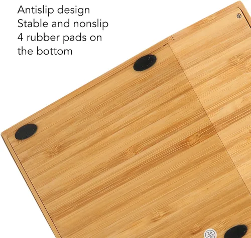 Vista 4 de Zopsc Calculadora de bambú, calculadoras solares de madera con pantalla LCD digital de 12 bits, calculadoras de escritorio de función estándar