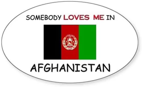 Vista 4 de CafePress Somebody Loves Me in Afghanistan - Pegatina ovalada para parachoques