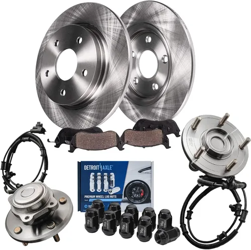 Vista 21 de Detroit Axle - Kit de frenos para Nissan Rogue 2014-2019, 2015 2016 2017 2018 Rotores de freno de disco de cerámica Reemplazo de pastillas de freno