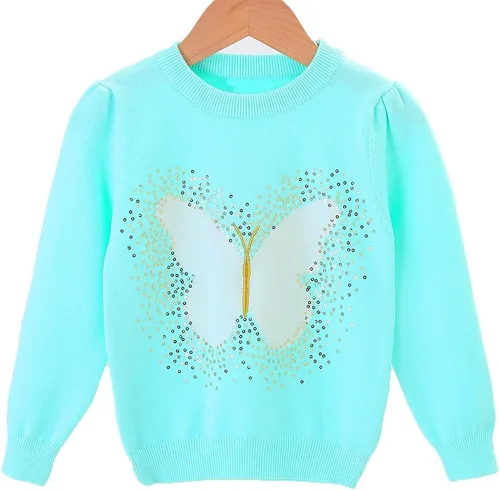 Vista 2 de Peacolate Conjunto de ropa de suéter arcoíris y jeans bordados de fresa de 18M a 5Y para niñas pequeñas