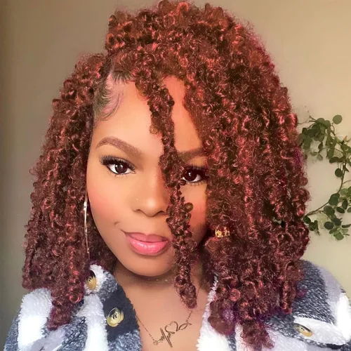 Vista 17 de Leeven Cabello de ganchillo de 12 pulgadas de color marrón mariposa 30#