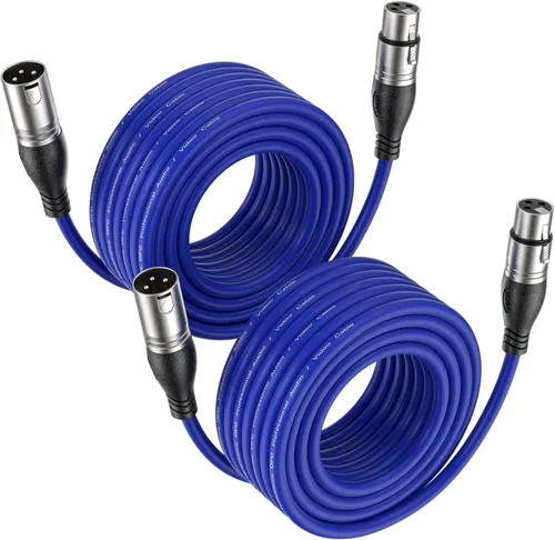 Vista 14 de EBXYA Cable XLR de 2 pies, paquete de 10 unidades, cable de micrófono equilibrado premium con cable XLR de 3 pines macho a hembra, color negro