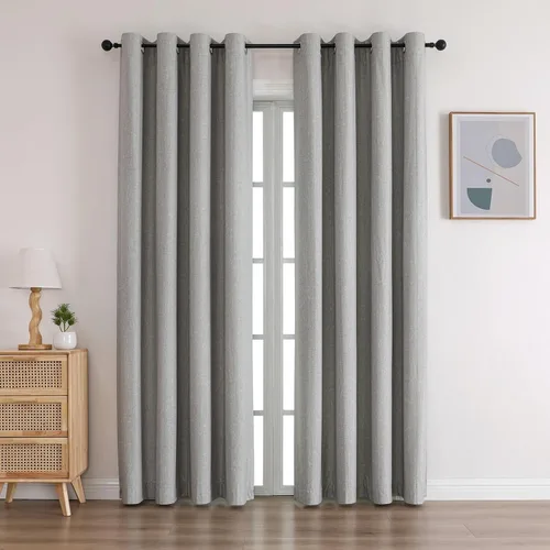 Vista 14 de Cortinas opacas con ojales para dormitorio y sala de estar, juego de 2 paneles con aislamiento térmico para oscurecer la habitación