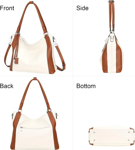 Vista 5 de Over Earth Bolsos de cuero suave para mujer, bolso de hombro tipo hobo grande